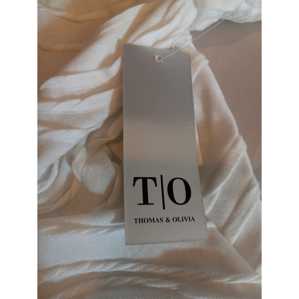 Thomas Olivia Womens White French Twist 3/4 Sleeve Shirt Size Medium - Picture 11 of 13
